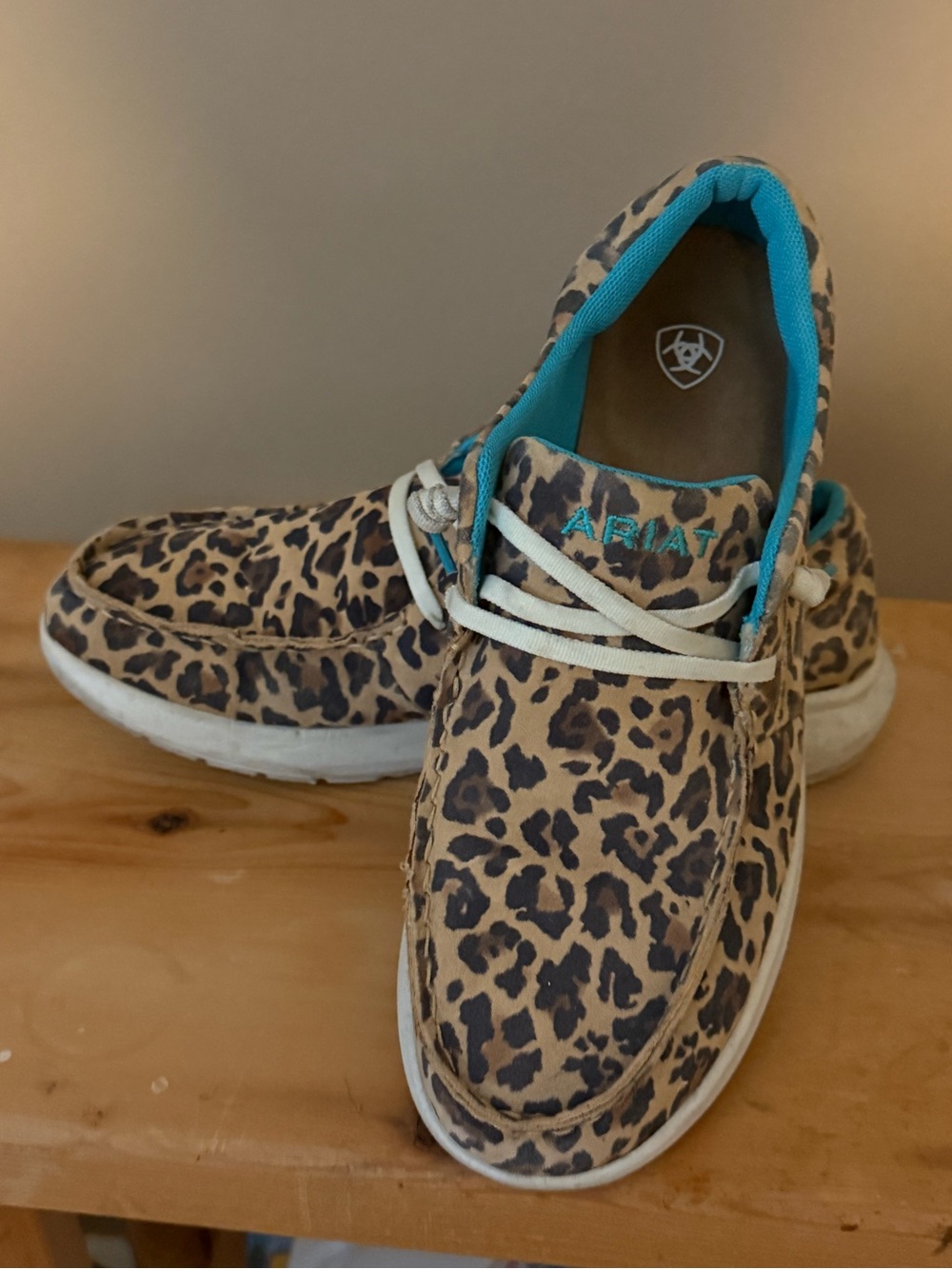 Ariat leopard print slip on shoes
